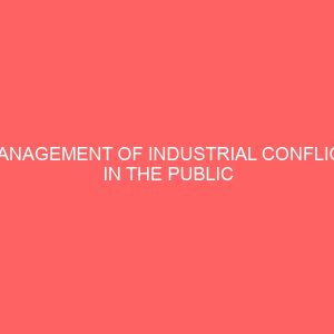 management of industrial conflict in the public sector 39141