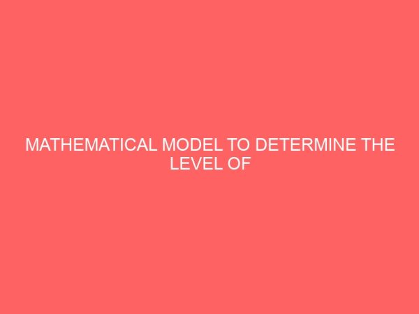 mathematical model to determine the level of contaminant in a work space 23233