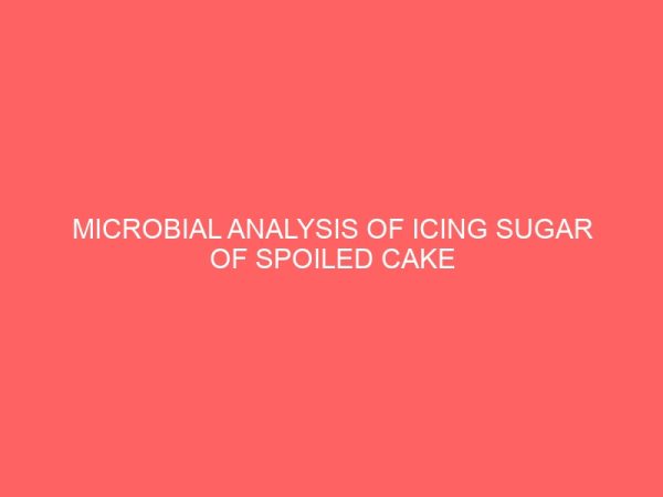 microbial analysis of icing sugar of spoiled cake and its implications 106615