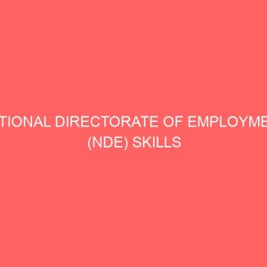 national directorate of employment nde skills acquisition program and poverty reduction in taraba state 106868