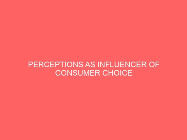 perceptions as influencer of consumer choice behavior the case of tourism in nigeria 31755