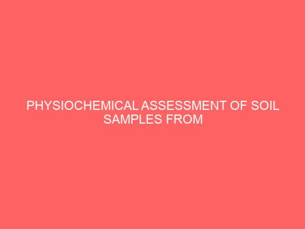 physiochemical assessment of soil samples from nwambe reserve forest ndubia igagu izzi l g a ebonyi state 37814