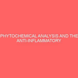 phytochemical analysis and the anti inflammatory activities of methanol extract of crateva adansonii 27214