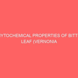 phytochemical properties of bitter leaf vernonia amygdalina 37671