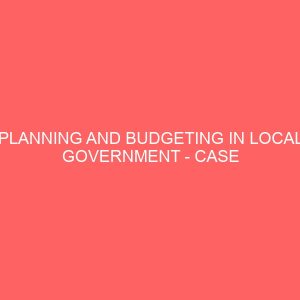 planning and budgeting in local government case study of chanchanga local government area niger state nigeria 18065