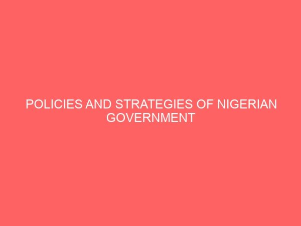 policies and strategies of nigerian government towards foreign direct investments fdi 27601