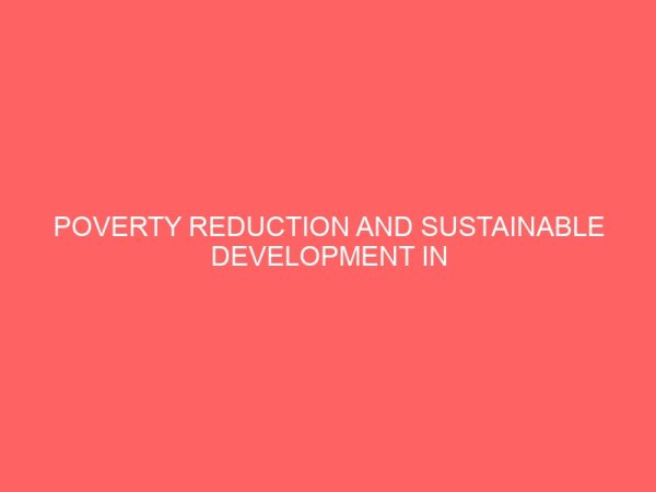 poverty reduction and sustainable development in nigeria 13143