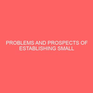 problems and prospects of establishing small scale enterprises in nigeria 27433