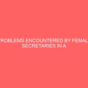 problems encountered by female secretaries in a business organization a case study of dekina local government 40822