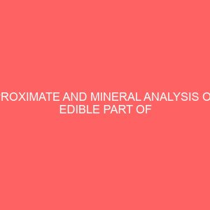 proximate and mineral analysis of edible part of periwinkle turritella communis 35697