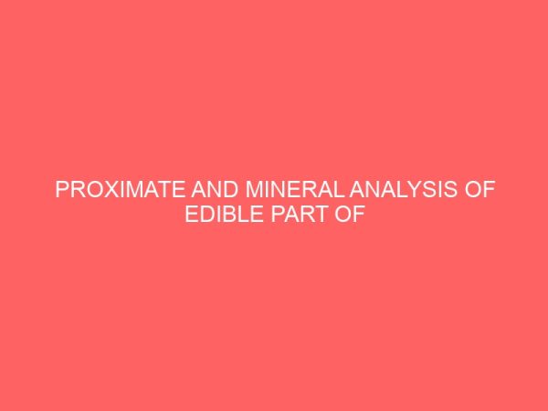 proximate and mineral analysis of edible part of periwinkle turritella communis 35697