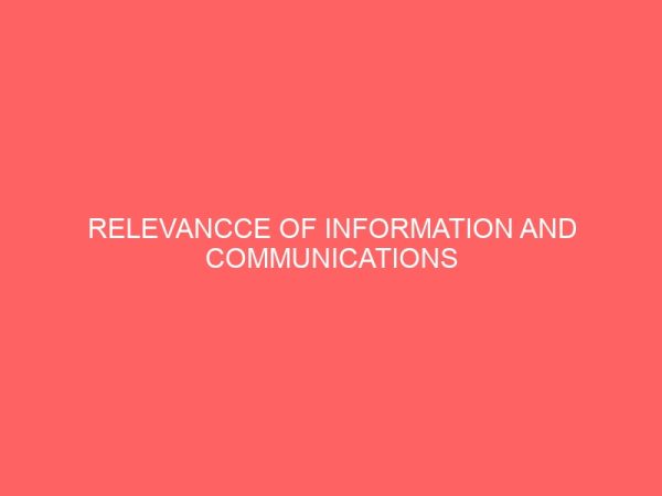 relevancce of information and communications technology towards the upliftment of an organization 17361
