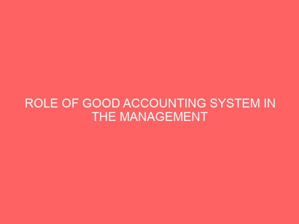 role of good accounting system in the management of private enterprise in nigeria a case study of nwaogo pam paper mills limited 18344