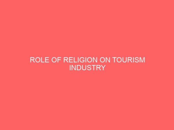 role of religion on tourism industry 31297