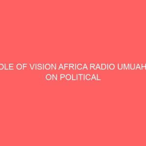role of vision africa radio umuahia on political mobilization of rural dwellers in umuahia north local government area 37172