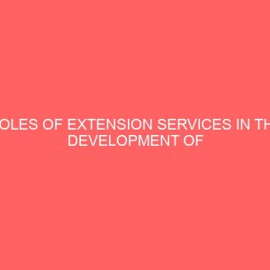 roles of extension services in the development of the community case study of some seleected local government area 30658
