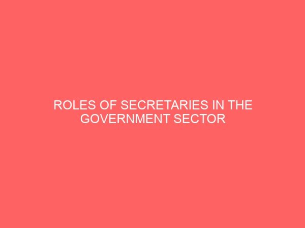 roles of secretaries in the government sector 13918