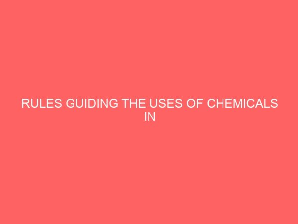 rules guiding the uses of chemicals in hospitality industry 31702