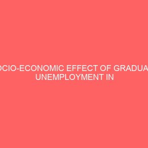 socio economic effect of graduate unemployment in urban centers in kogi state 39364