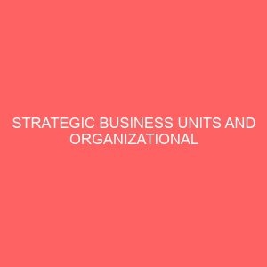 strategic business units and organizational peerformance in selected manufacturing companies in south east nigeria 13267