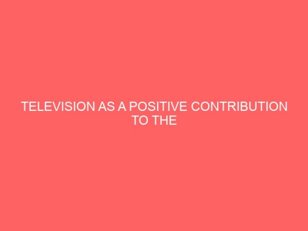 television as a positive contribution to the socialization of children 42123