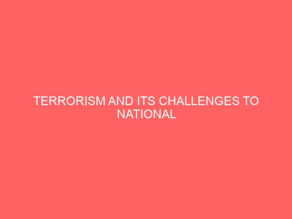 terrorism and its challenges to national development 30164