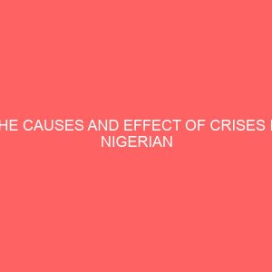 the causes and effect of crises in nigerian teaching hospital 13047