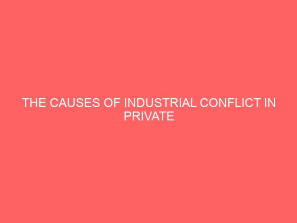 the causes of industrial conflict in private organizations 39057