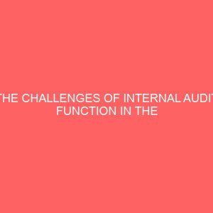 the challenges of internal audit function in the nigerian public sector a study of kaduna state ministry of finance 26786