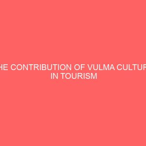 the contribution of vulma culture in tourism development in adamawa state 31492