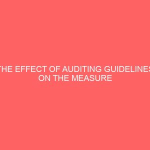 the effect of auditing guidelines on the measure of manufacturing companys profit a case study of nigeria breweries plc enugu 18156