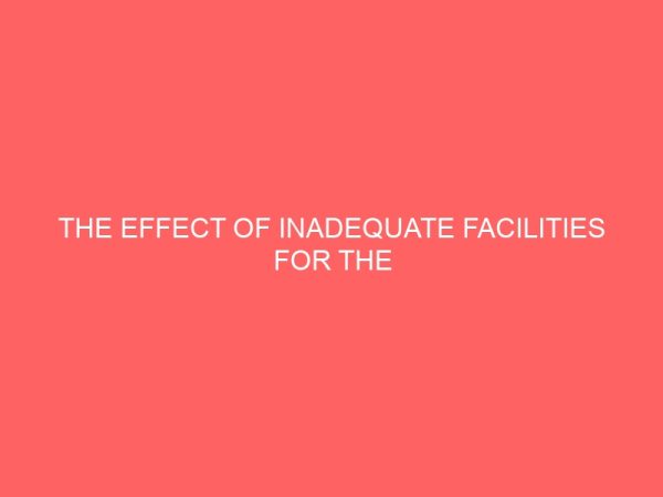 the effect of inadequate facilities for the training of secretaries a case study of dekina local government area 2 40907