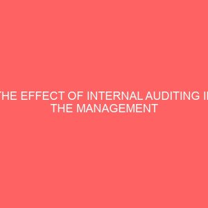 the effect of internal auditing in the management of organization resources in nigeria 18260