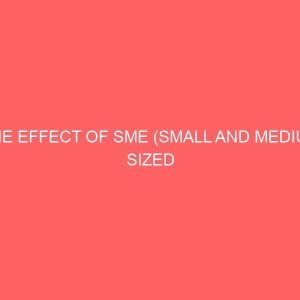 the effect of sme small and medium sized enterprises on poverty alleviation in nigeria a study of smedan small and medium enterprises development agency of nigeria 36887