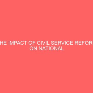 the impact of civil service reform on national development case study of afikpo north local government 107043