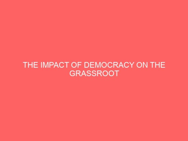 the impact of democracy on the grassroot development 39516