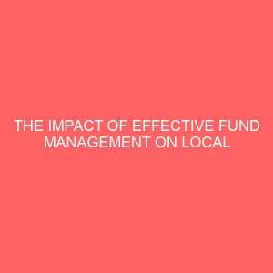 the impact of effective fund management on local government performance study of bida local government area council 39142