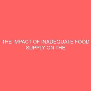 the impact of inadequate food supply on the tourism and hospitality industry 31520