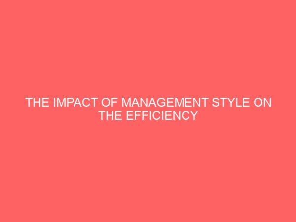 the impact of management style on the efficiency of selected governmemt owned companies 27611