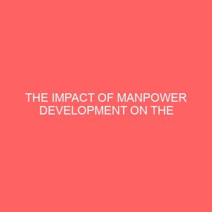 the impact of manpower development on the performance of workers in government institutions in nigeria 2 107073