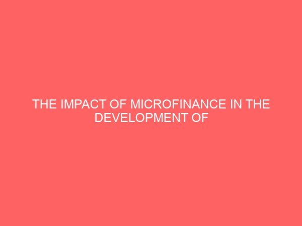 the impact of microfinance in the development of small scale industries in nigeria 18071