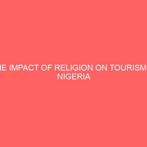 the impact of religion on tourism in nigeria 31899