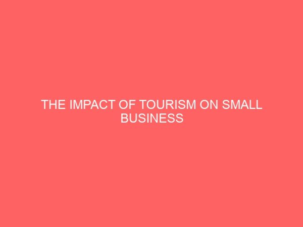 the impact of tourism on small business performance in nigeria 31946