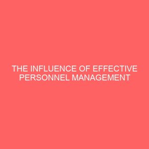 the influence of effective personnel management practice in organization performance 40033