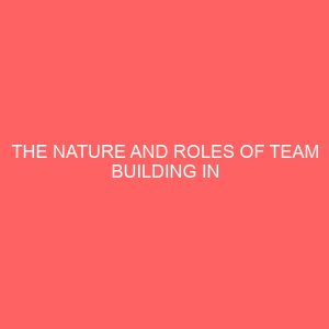 the nature and roles of team building in corporate achievements a case study of bank phb 27964