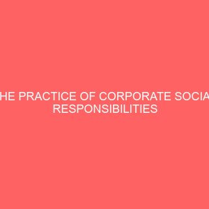 the practice of corporate social responsibilities in the brewery industry a case study of the nigerian breweries ama enugu 32672