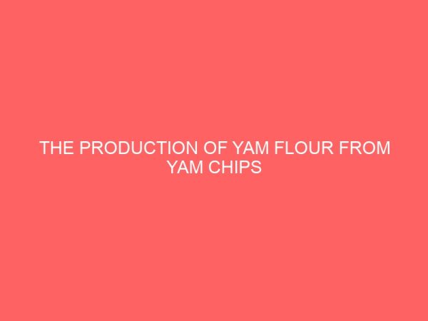 the production of yam flour from yam chips 2 28015