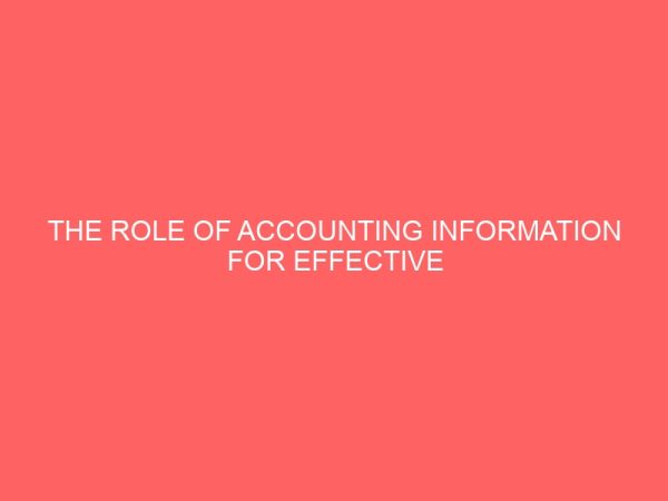 the role of accounting information for effective management decision making in an organization 26103