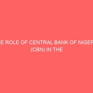 the role of central bank of nigeria cbn in the development of nigeria financial sector 18907