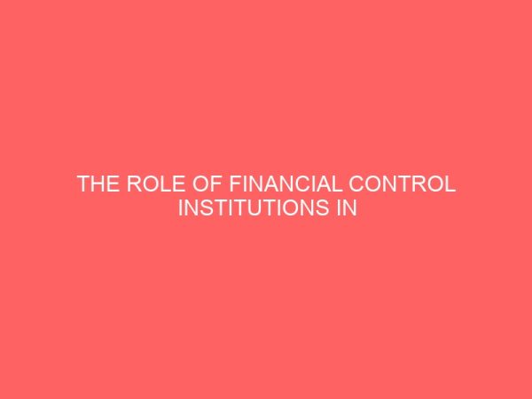 the role of financial control institutions in promoting financial accountability in the public sector a study of plateau state nigeria under democratic regimes 12826